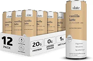 Slate Milk - High Protein Shake, Vanilla Latte, 20g Protein, 0g Added Sugar, 175mg Caffeine, Lact... | Amazon (US)