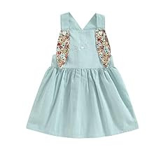 Baby Girl Easter Outfit Vintage Onesie Overalls and Bunny Ears/Toddler Dress Sister Mathing Cloth... | Amazon (US)