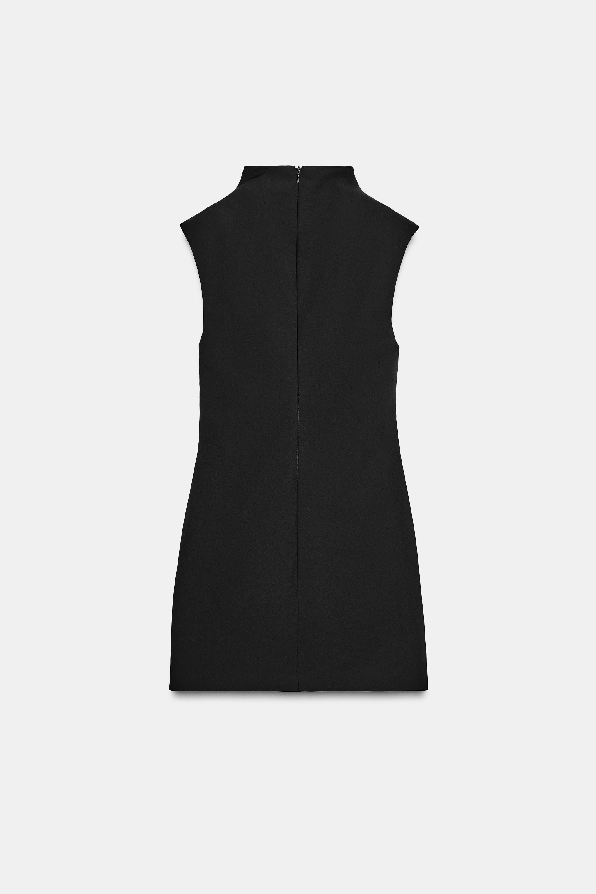 SHORT DRESS WITH TIE AND TOPSTITCHING | Zara US