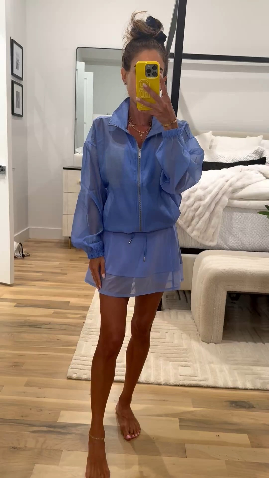 Super cute and unique blue purple jacket with mesh paneling and matching skirt. Wearing xs

#LTKPetite #LTKActive