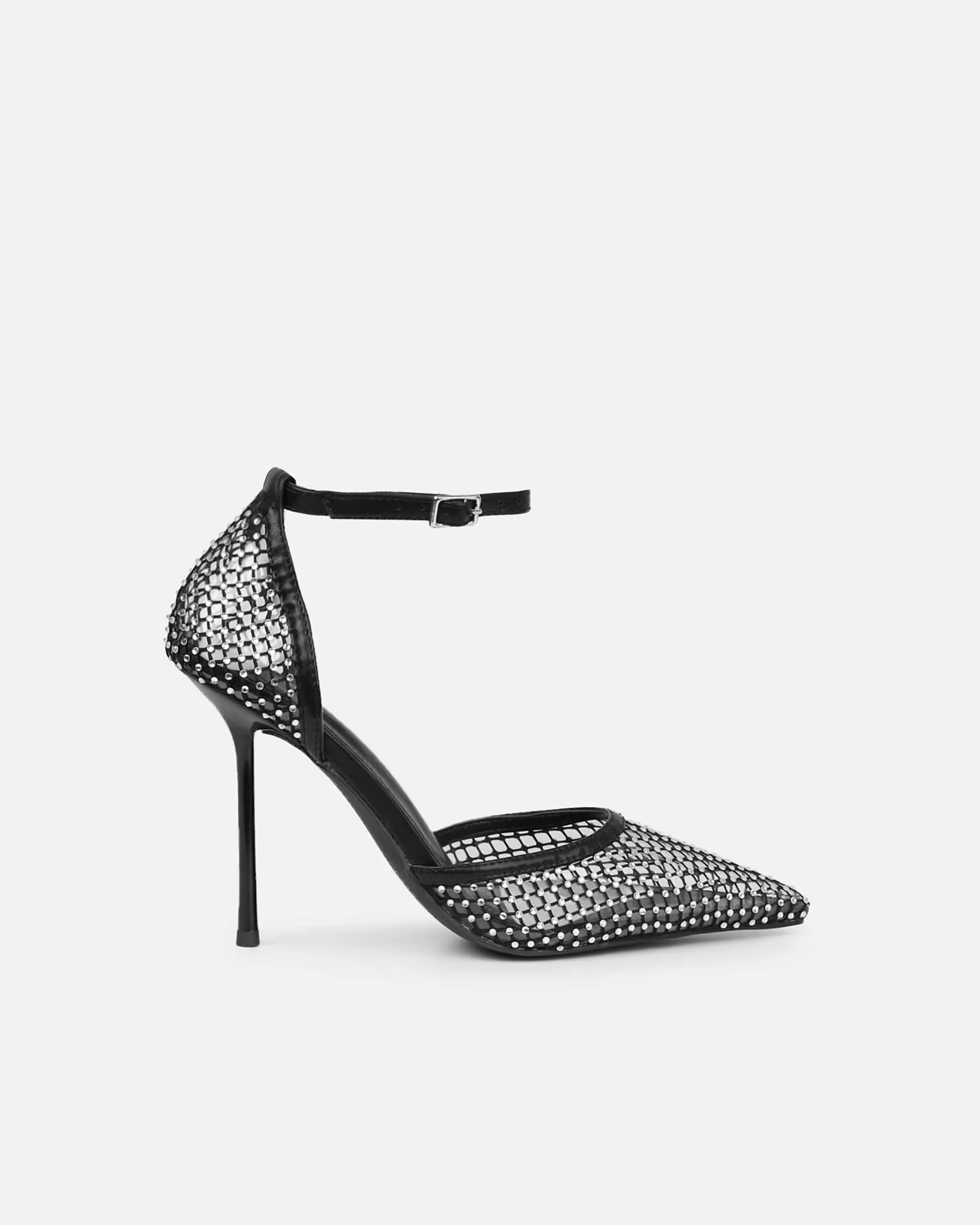 SIMMI Shoes Manni diamante heels in black mesh | ASOS (Global)