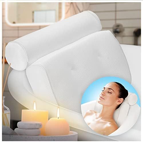 Bath Pillow (Non Slip), Relaxing Bath Pillows for Tub Neck and Back Support, Luxury Bathtub Pillo... | Amazon (US)