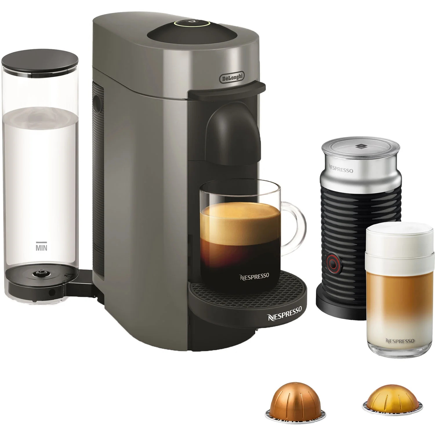 Nespresso New Vertuo Plus Coffee and Espresso Machine by De'Longhi with Aerocinno, Gray, Single-S... | Walmart (US)
