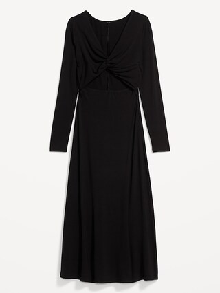 Fit & Flare Twist-Front Cutout Midi Dress for Women | Old Navy (US)