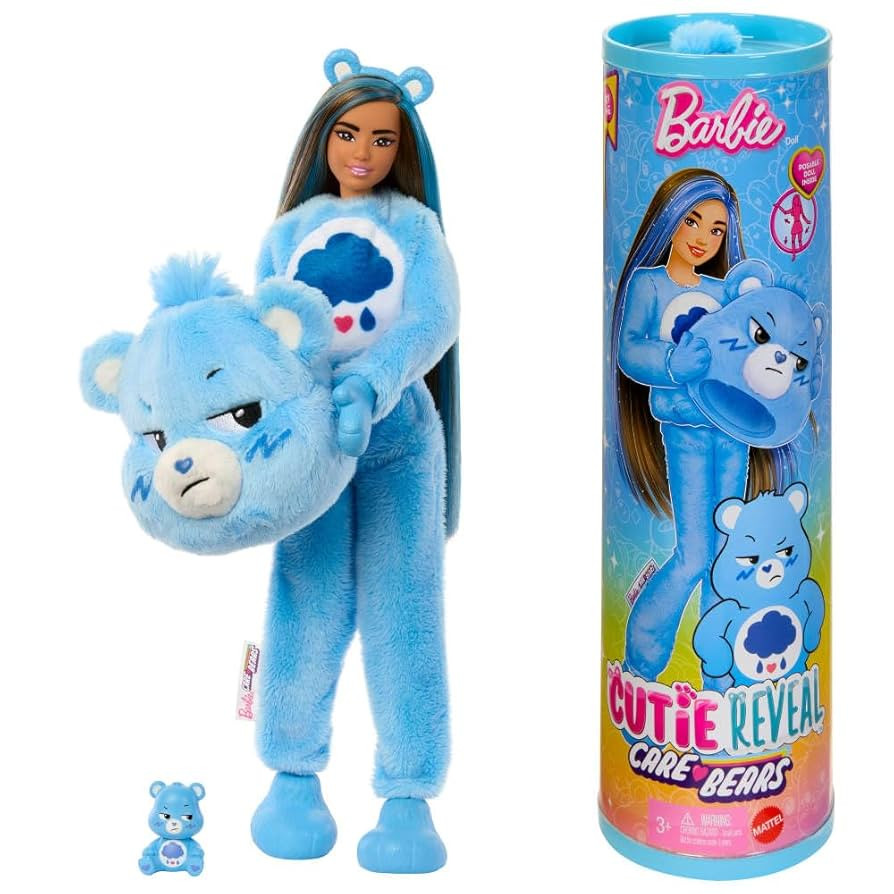 Barbie Cutie Reveal Care Bears Series Doll & Accessories Set with Grumpy Bear Costume & 10 Surprises Including Color Change & Mini Bear | Amazon (US)