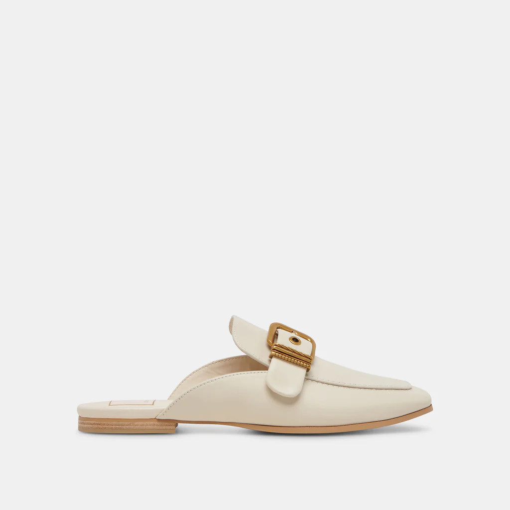 SANTEL FLATS IVORY LEATHER | DolceVita.com