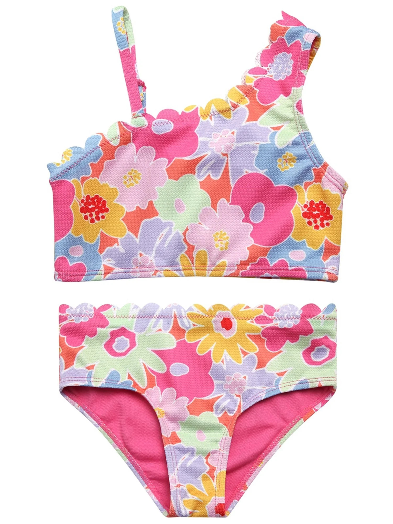 Jessica Simpson Girls' Two-piece Asymmetrical Bikini Swimsuit, Sizes 4-16 | Walmart (US)
