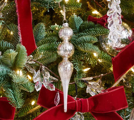 Mercury Glass Icicle Ornaments - Set of 3 | Pottery Barn (US)