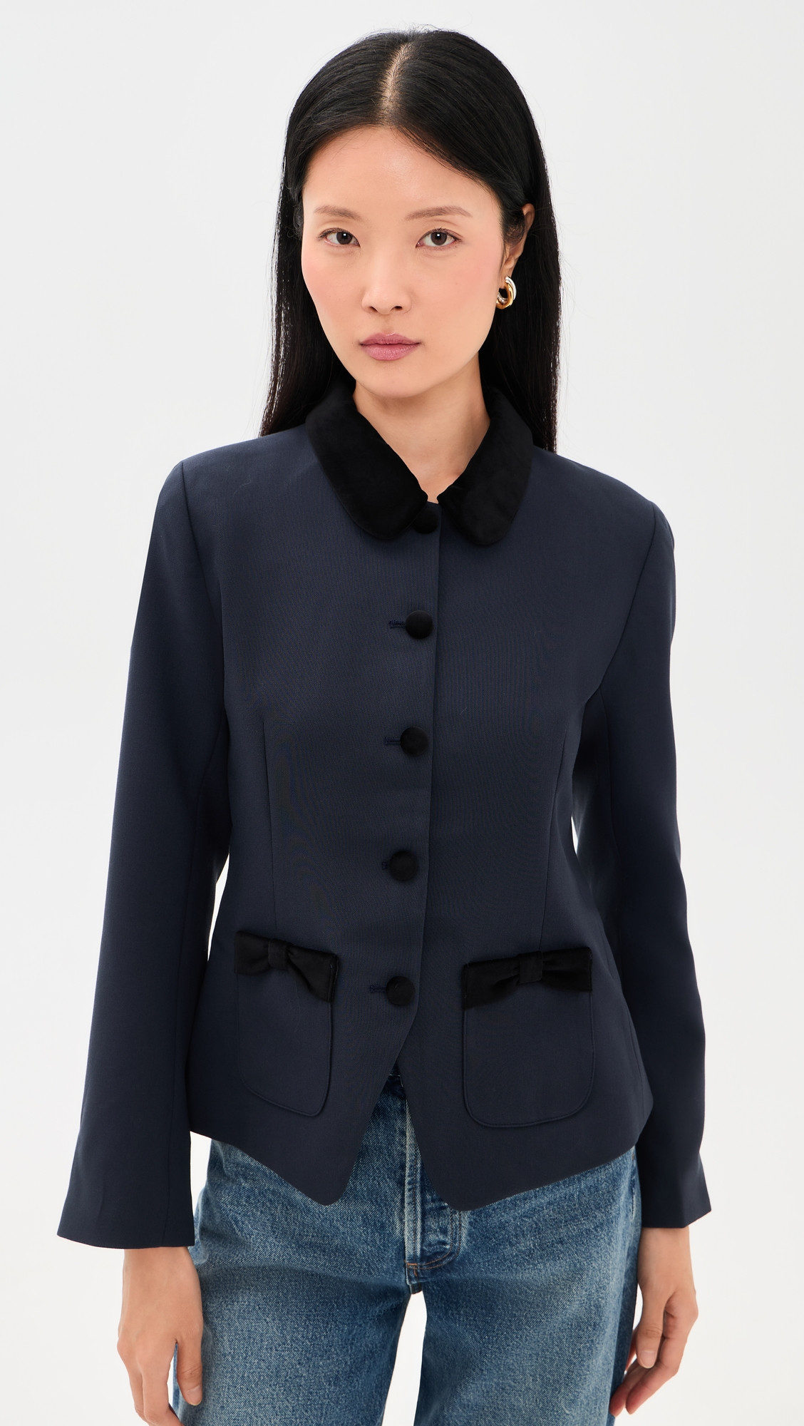 Hill House Home The Evalina Jacket Navy XXS | Shopbop