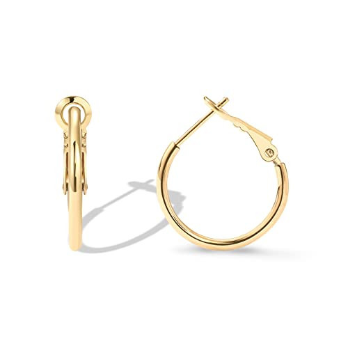 Amazon.com: PAVOI 14K Gold Plated 925 Sterling Silver Post Hoops | Large Hoops Earring | Lightwig... | Amazon (US)