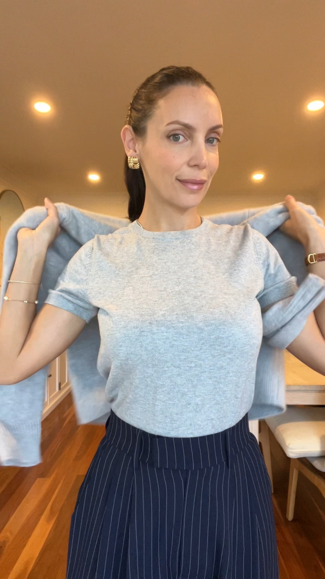 Office outfit grey knit with pinstripe pants 

#LTKaustralia #LTKworkwear #LTKwinter