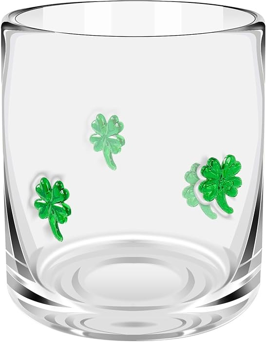 14 Ounce Shamrock Icon Juice Glasses, St. Patrick's Day Glass Juice Cups Cocktail Glasses Aesthet... | Amazon (US)