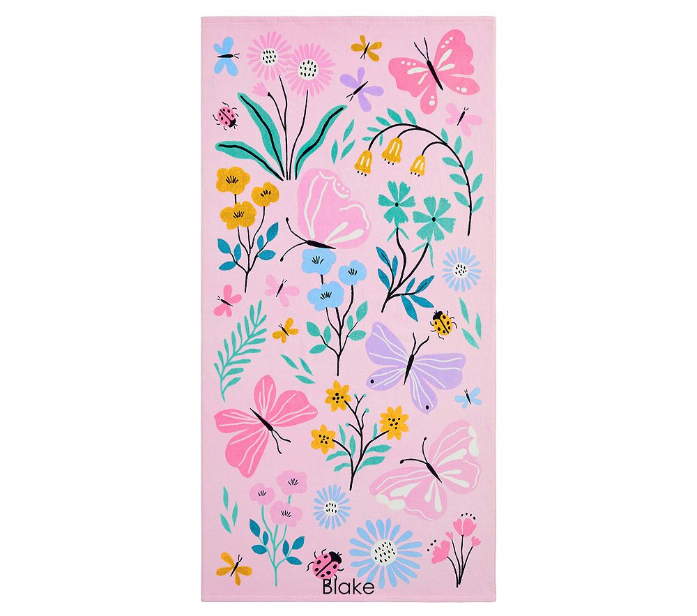 Wildflower Butterfly Kid Beach Towel | Pottery Barn Kids
