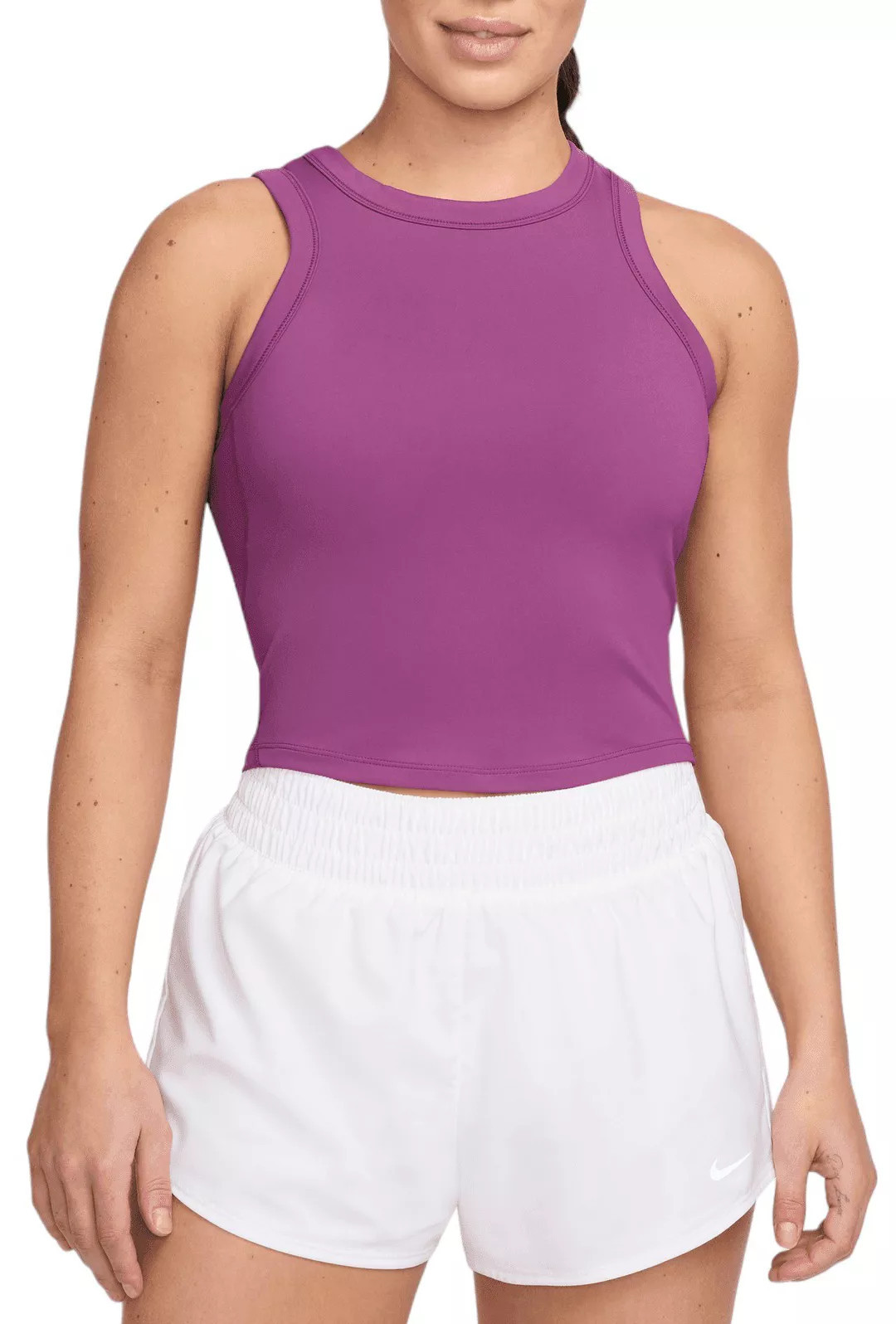 Nike Women's One Fitted Dri-FIT Cropped Tank Top, XXS, Hot Fuchsia | DICK'S Sporting Goods