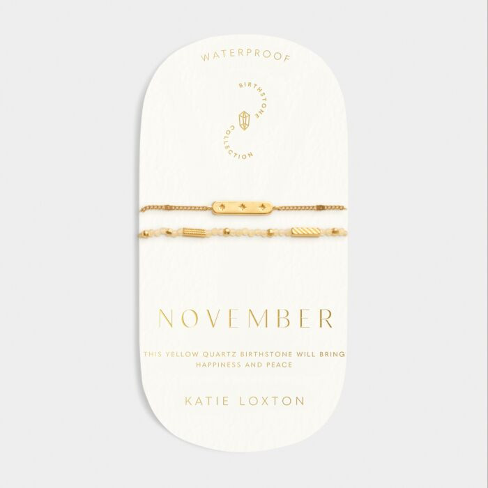 'November' Waterproof Gold Birthstone Bracelet | Katie Loxton Ltd. (UK)