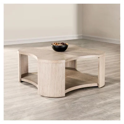 1pc Modern Oak Coffee Table with Open Storage and Casters - Single Square Center Table, Engineered Wood and Rubber Wood Construction | Wayfair North America