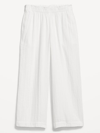 High-Waisted Crinkle Gauze Pull-On Ankle Pants for Women | Old Navy (US)