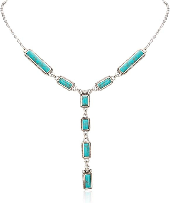 Montana West Rustic Couture's Western Turquoise Necklace Jewelry for Women Cowgirl Vintage Neckla... | Amazon (US)