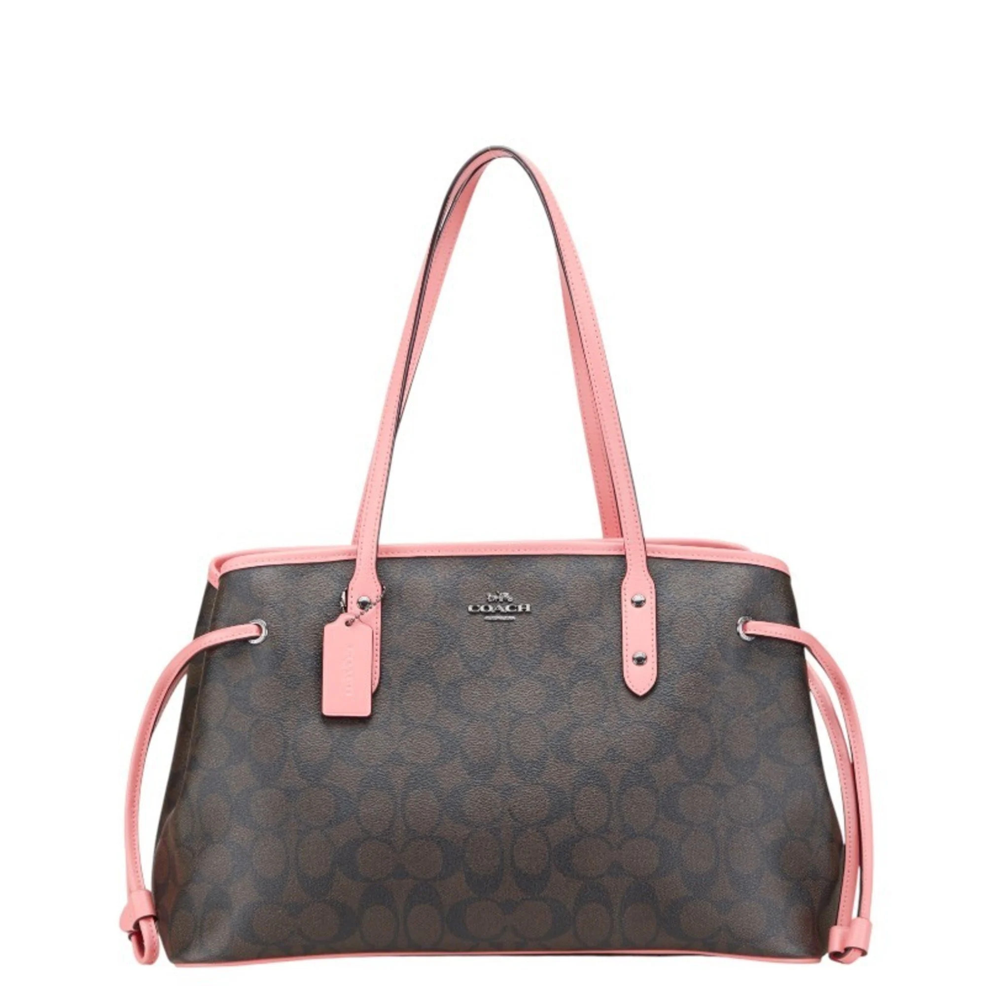 Coach Signature pink Pvc Leather Handbag Tote Bag (Pre-Owned) | Shop Simon