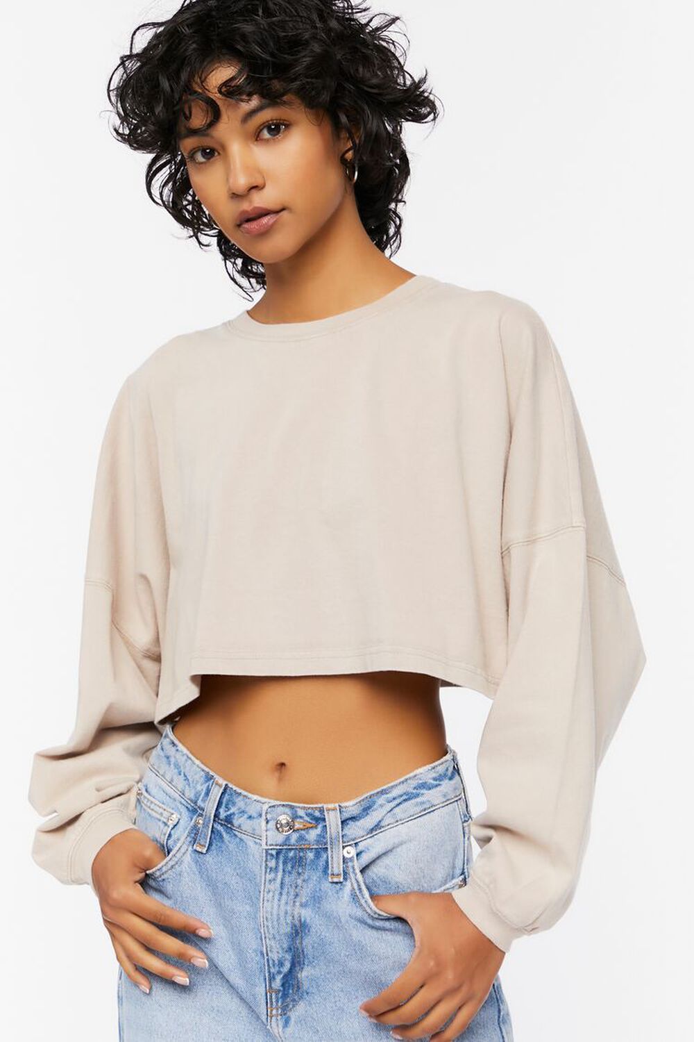 Cropped Long-Sleeve Tee | Forever 21 (US)
