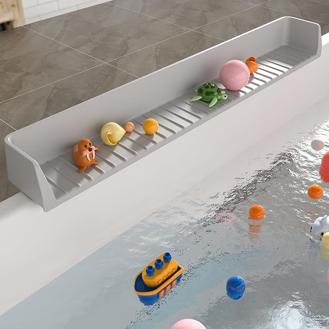 Longer Bathtub Splash Guard for Tub Kids, Bathtub Water Guards Play Shelf for Bathing, Toy Tray C... | Amazon (US)