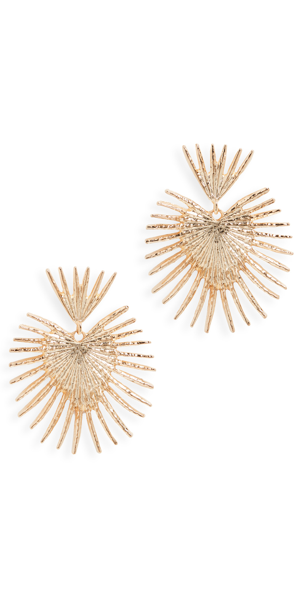 Kenneth Jay Lane Gold Fan Drop Post Earrings | Shopbop