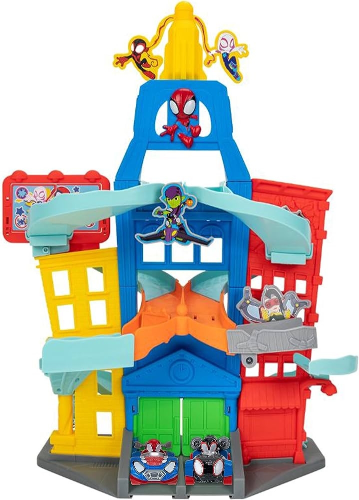 Marvel Spidey and His Amazing Friends City Track Set - 24-Inch Set with Two Exclusive 3-Inch Vehi... | Amazon (US)
