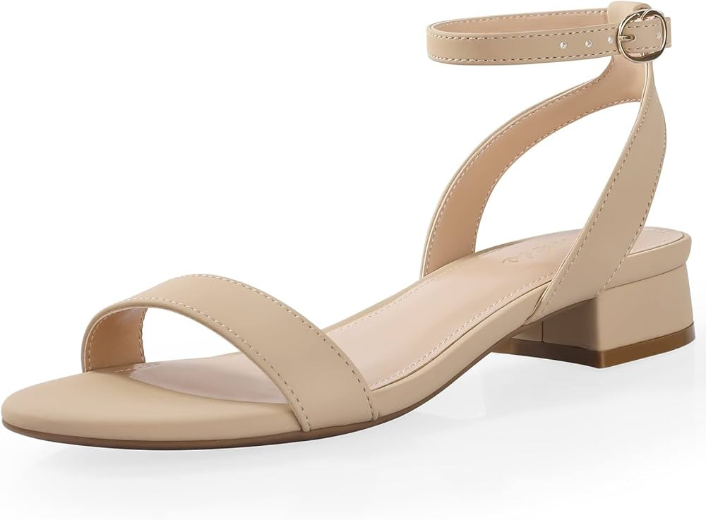 Ankis Black Nude White Red Women Sandals Comfortable Walking Strappy Open Toe Sandals for Women D... | Amazon (US)