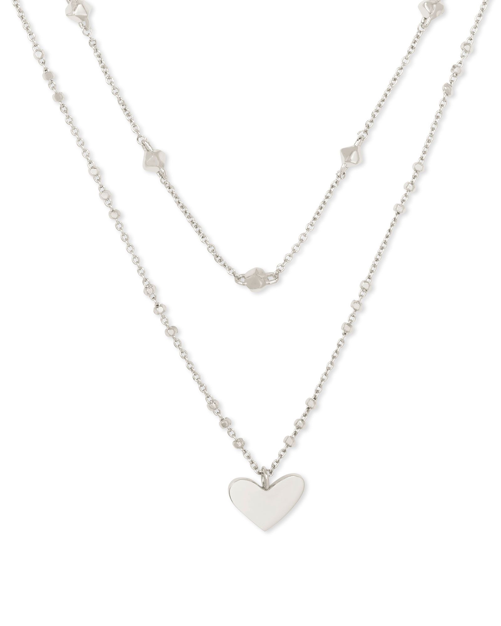 Ari Heart Multi Strand Necklace in Silver | Kendra Scott | Kendra Scott
