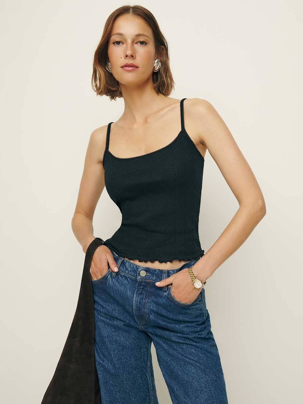 Soraya Pointelle Knit Top | Reformation (Global)