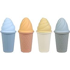 BLUE GINKGO Ice Cream Sand Toys - Silicone Beach Toy Ice Cream Set of 4 | Easy Clean, Travel-Frie... | Amazon (US)