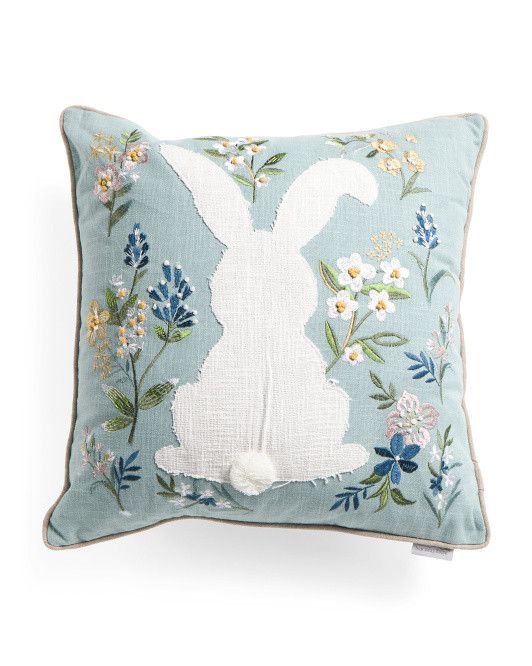 20x20 Embroidered Bunny Pillow | TJ Maxx