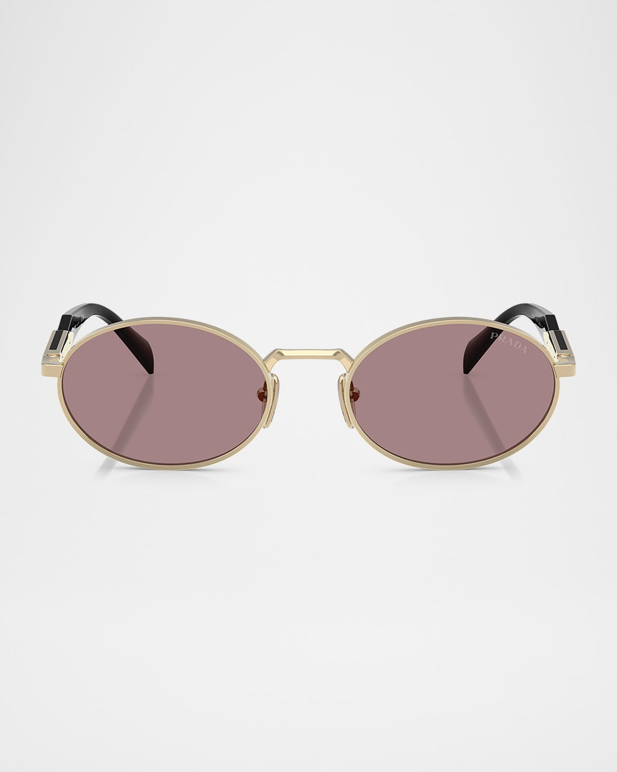 Engraved Logo Metal & Plastic Oval Sunglasses | Neiman Marcus