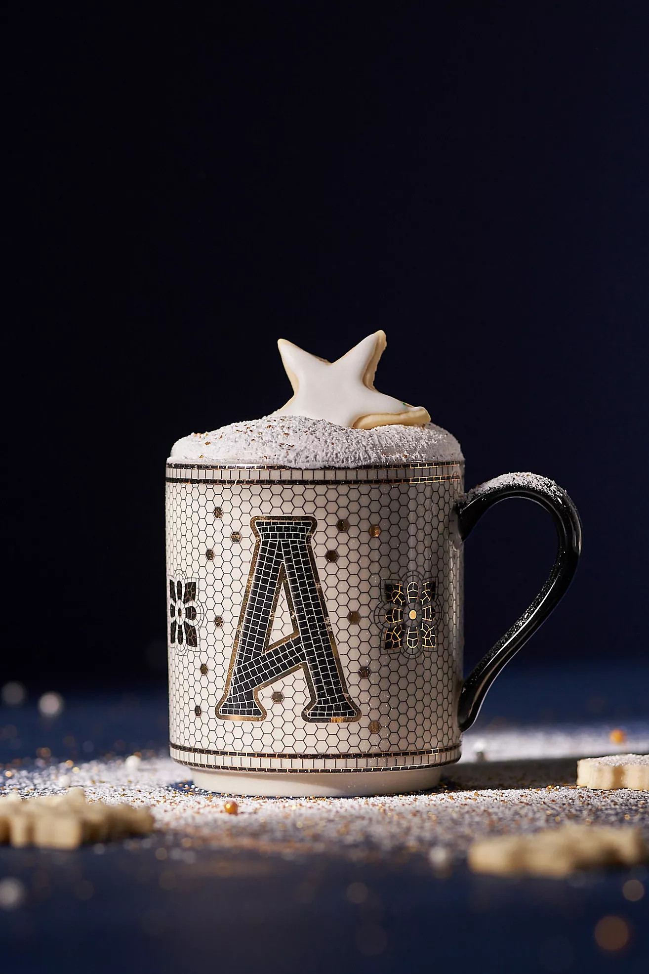 The Bistro Tile Stoneware Mug: Monogram Edition | Anthropologie (US)