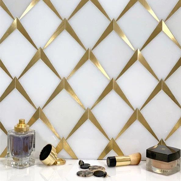 Arrowhead Brass Marble Mosaic Tile | Tile Club