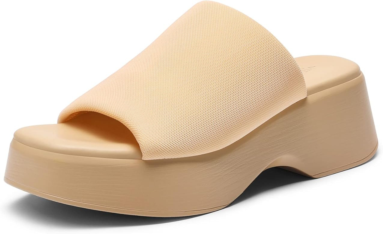 DREAM PAIRS Women's Comfort Summer Platform Heels, Cute Slip-on Flatform Chunky Sandals Casual We... | Amazon (US)