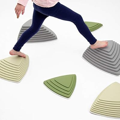 JumpOff Jo Rocksteady Balance Stepping Stones for Kids, Promotes Balance & Coordination, Set of 6... | Amazon (US)