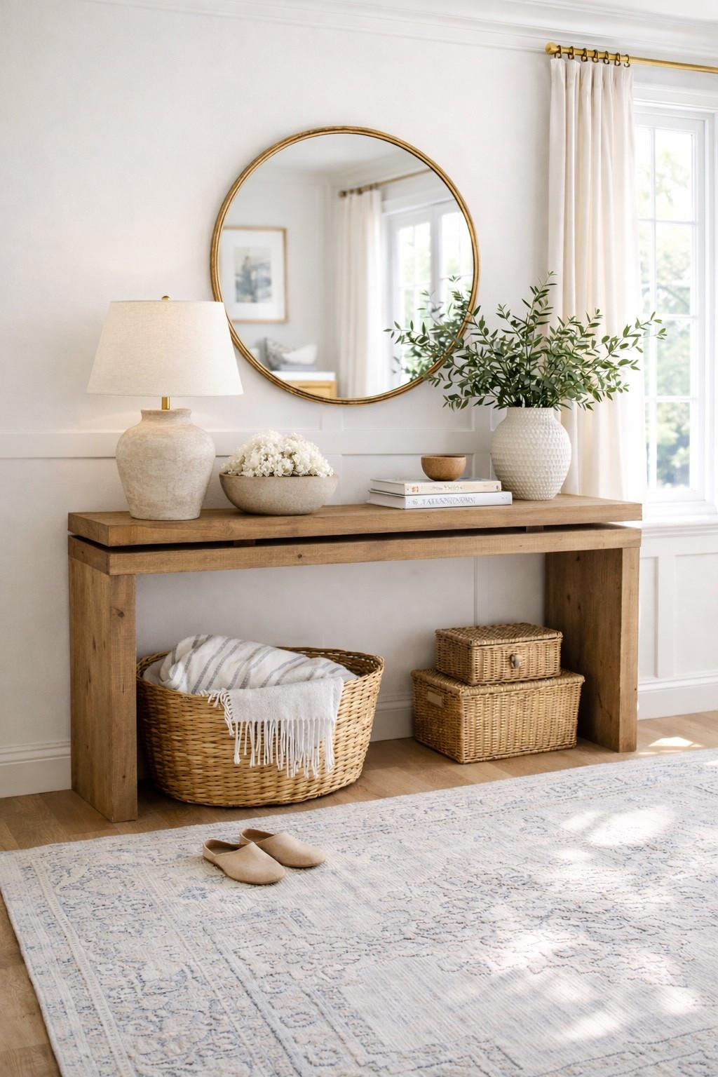 This natural wood console table from Wayfair is SO good 😍 The perfect entryway furniture piece for a warm, neutral home.

#LTKmomlife #LTKOver40 #LTKHome