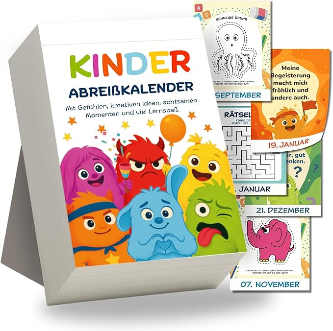 MOODIES Abreißkalender für Kinder 365 Tage, Kalender Kinder, Wochenplaner, Gefühlsmonster Kind... | Amazon (DE)
