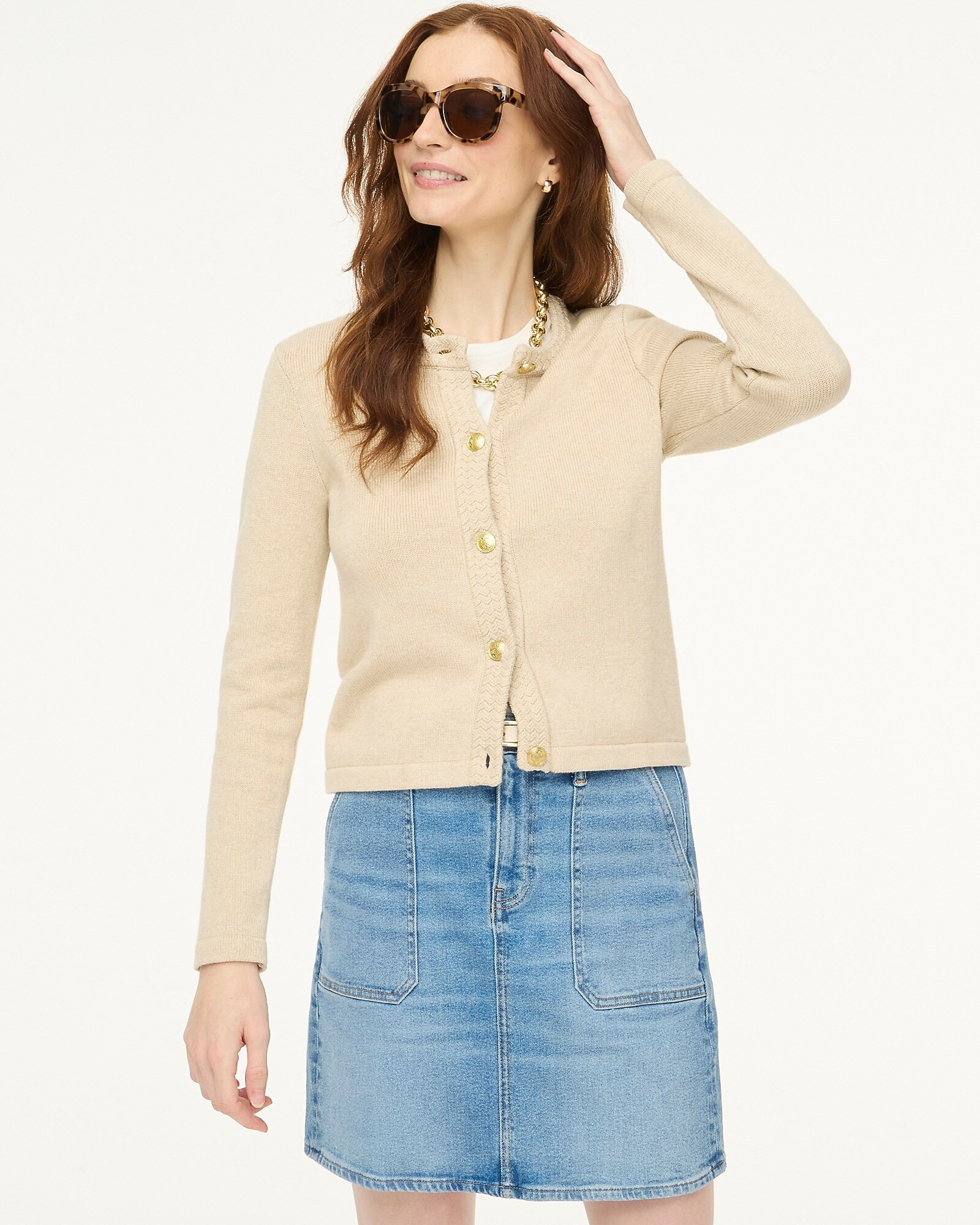 Cotton lady jacket cardigan sweater | J.Crew Factory