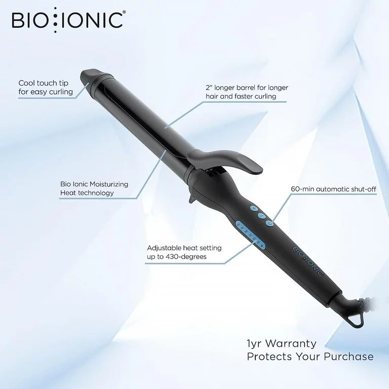 Bio Ionic Long Barrel Curling Iron, 1" | Walmart (US)