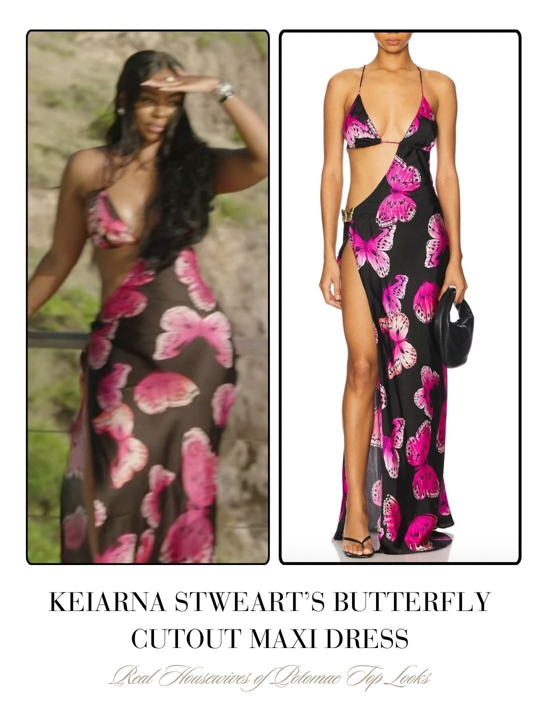 Keiarna Stewart’s Butterfly Cutout Maxi Dress