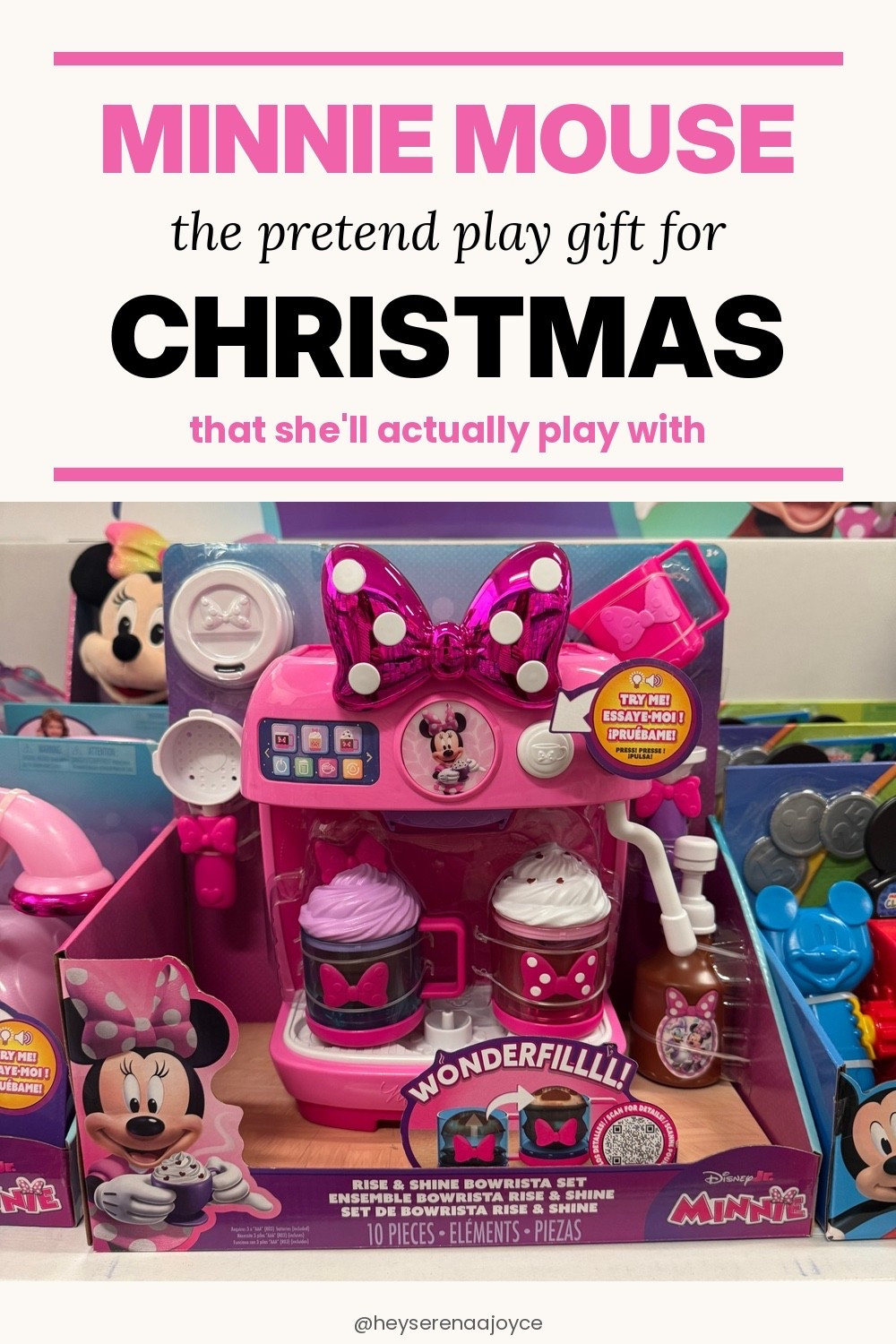 How cute is this adorable Christmas gift idea for a toddler girl? Love pretend play espresso machine toy.