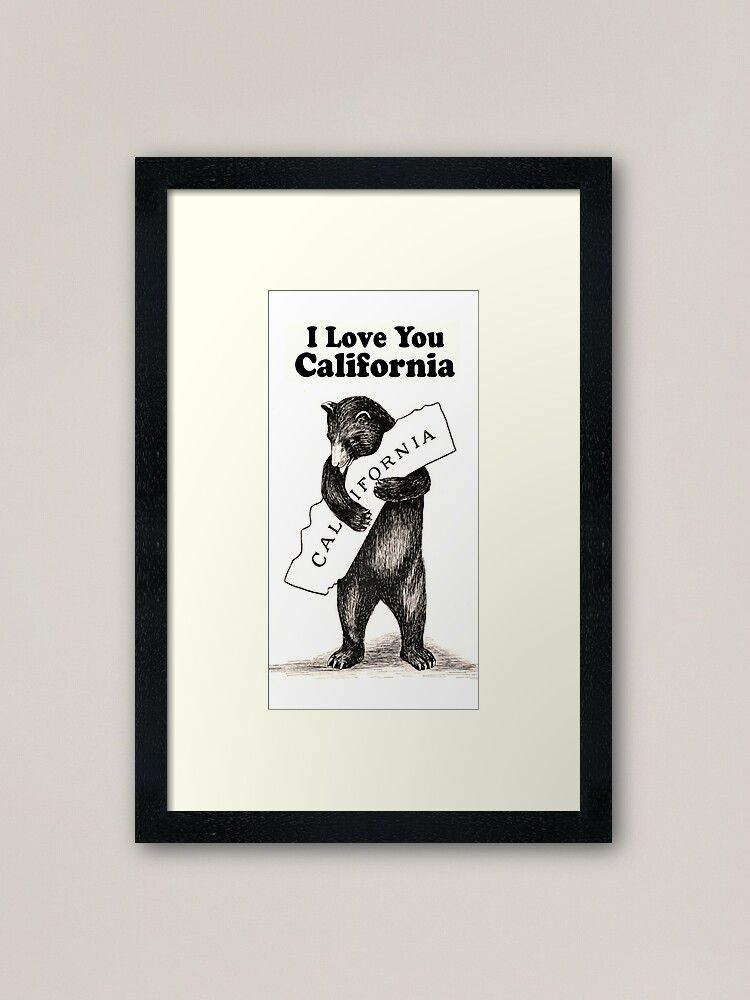 'Vintage I Love You California' Framed Print by frittata | Redbubble (US)