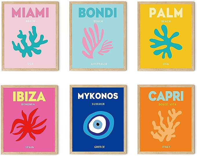TwoDays Preppy Room Décor Aesthetic, Preppy Wall Decor, Preppy Travel Prints, Preppy Stuff, Prep... | Amazon (US)