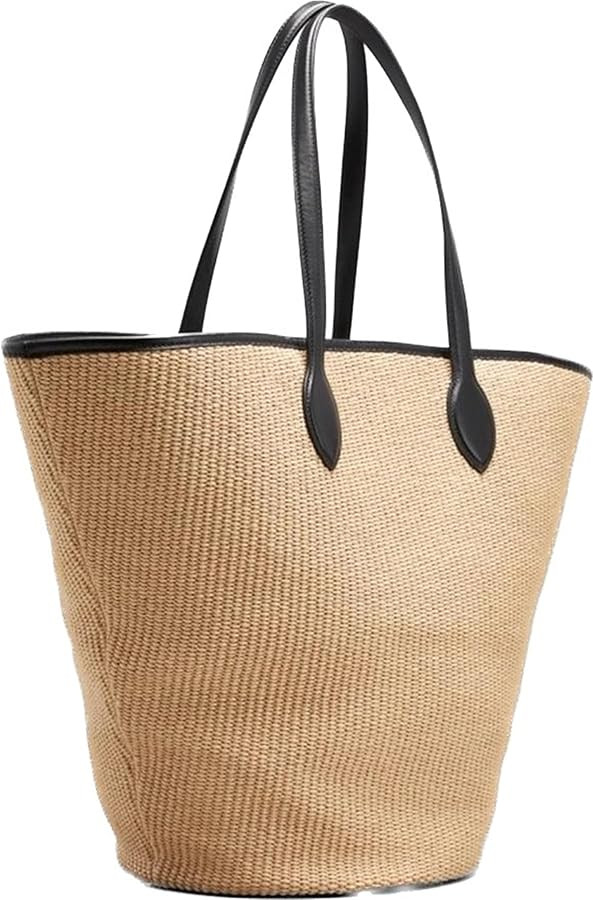 STRAW HANDBAG-Women's Summer Vacation Rattan Woven Bags Seaside One Shoulder Tote Bag | Amazon (US)