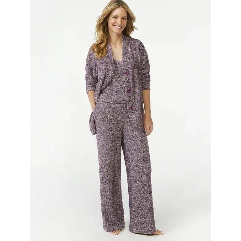 Joyspun Women's and Women's Plus Chenille Tank Top, Pants and Cardigan, 3-Piece Set, Sizes up to ... | Walmart (US)