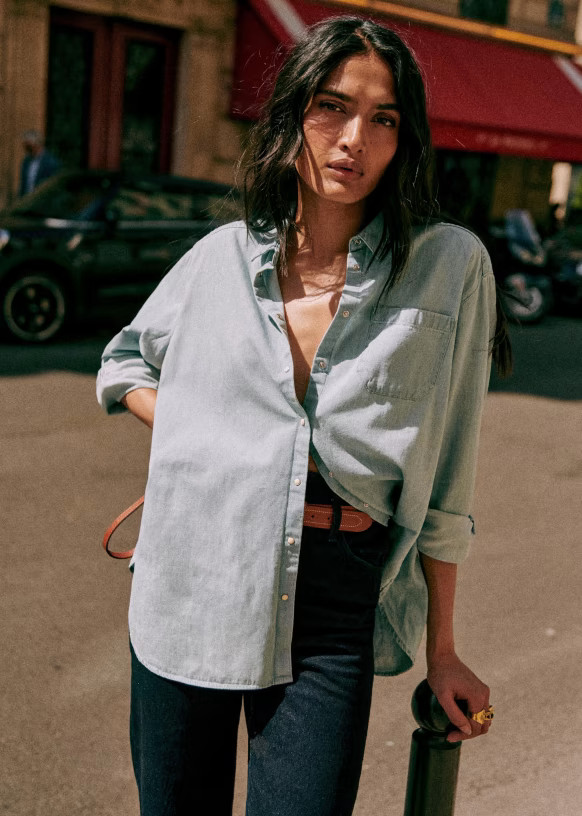 Max Shirt - Very light denim - Organic Cotton - Sézane | Sezane Paris