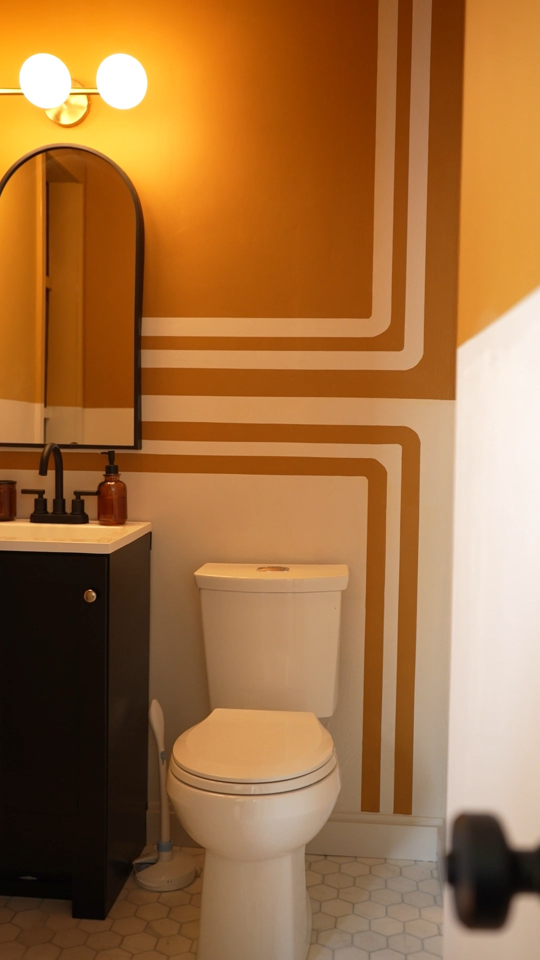 First Gen House transforms powder bathroom with retro pops of color. 

#LTKfamily #LTKstyletip #LTKhome