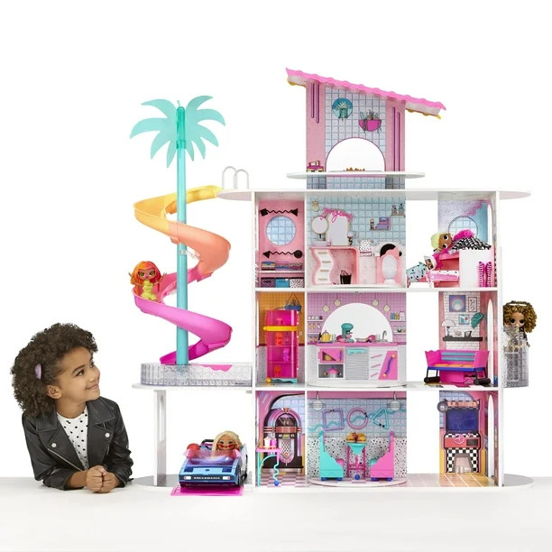 Lol Surprise Omg House Of Surprises New Real Wood Dollhouse 85+ Surprises 4 Floors Doll House 10 ... | Walmart (US)
